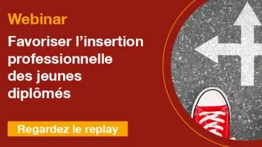 Affiche d'un webinar sur l'insertion professionnelle des jeunes diplômés