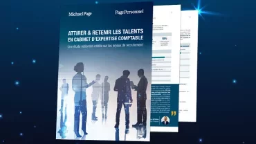 Couverture de livre sur le recrutement en comptabilité avec silhouettes de professionnels.