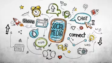 Illustration sur les réseaux sociaux et la communication numérique.