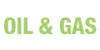 Texte vert lisant 'OIL & GAS' sur fond noir.