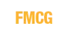 Texte en lettres jaunes formant 'FMCG' sur fond transparent