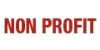 Texte rouge 'NON PROFIT' sur fond blanc.